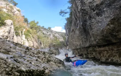 Tao dans le dernier rapide avant la sortie de la gorge